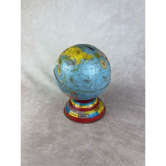 Vintage Coin Bank 62 Metal Globe Bank Commemorating John Glenn's 3 Orbits of Ear - Picture 6 of 11